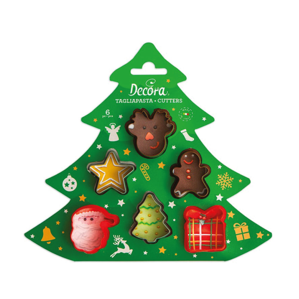 Cortador Plástico Navidad Reno Estrella Árbol Regalo Papá Noel Jengibre X 6 Unds.