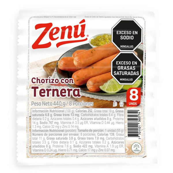 Chorizo Ternera X 440 Gr Zenú