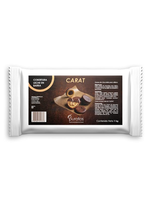 Cobertura de Chocolate Leche Bloque Carat X 1 Kg Puratos