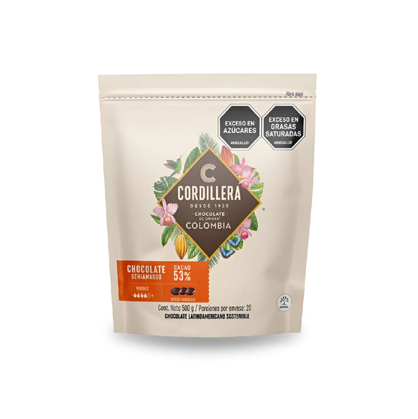 Chocolate Real Cordillera 53% Cacao X 500 Gr