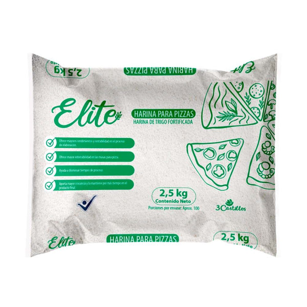 Harina Élite Para Pizzas X 2,5 Kg 3 Castillos