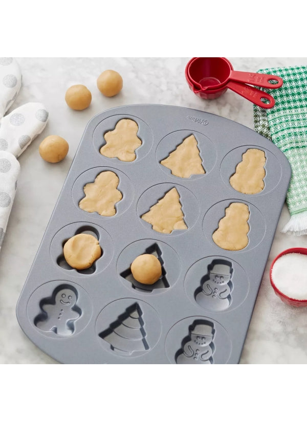 Molde Antiadherente Galletas Navideñas X 12 Cavidades Wilton