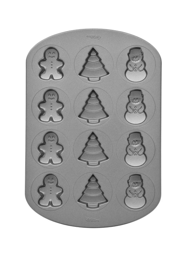 Molde Antiadherente Galletas Navideñas X 12 Cavidades Wilton