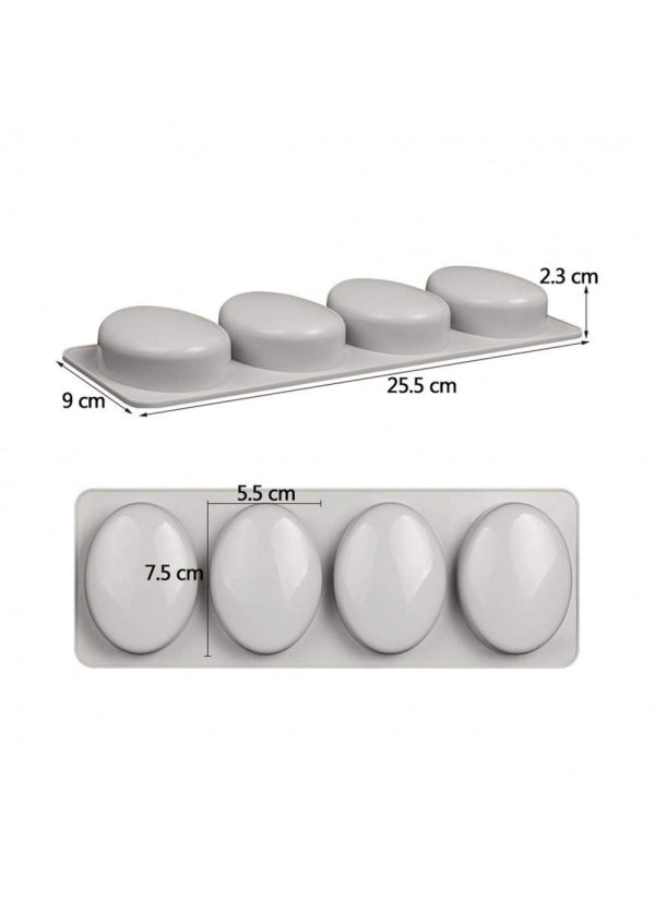 Molde de Silicona Jabón Óvalos X 4 Cavidades