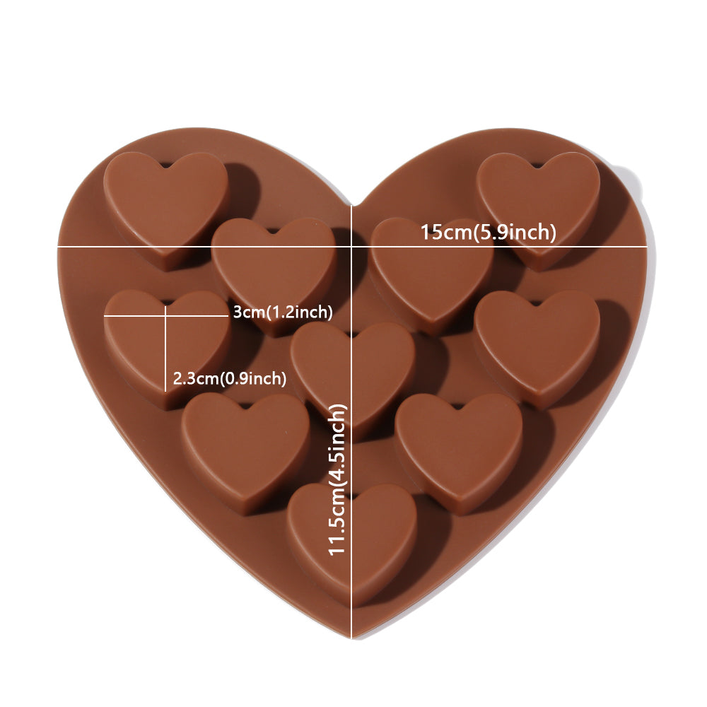 Molde de Silicona Corazones X 10 Cavidades