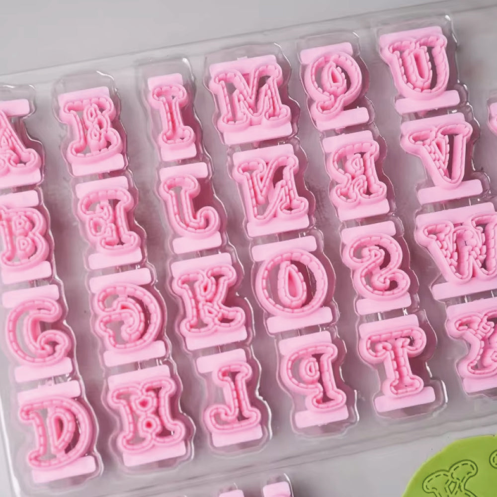 Set Sellos Abecedario Textura Mayúsculas 26 Unidades