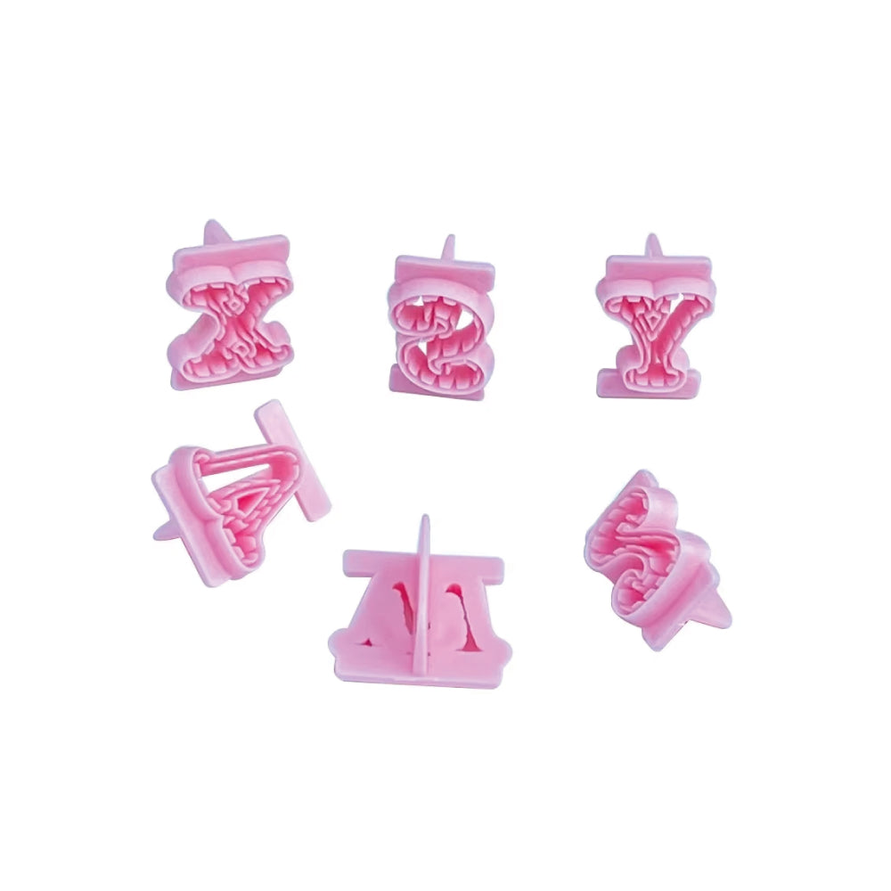 Set Sellos Abecedario Textura Mayúsculas 26 Unidades