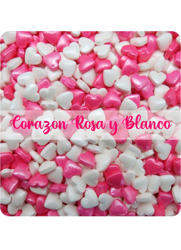 Sprinkles Mini Corazón Rosa y Blanco X 50 Gr Selva Negra