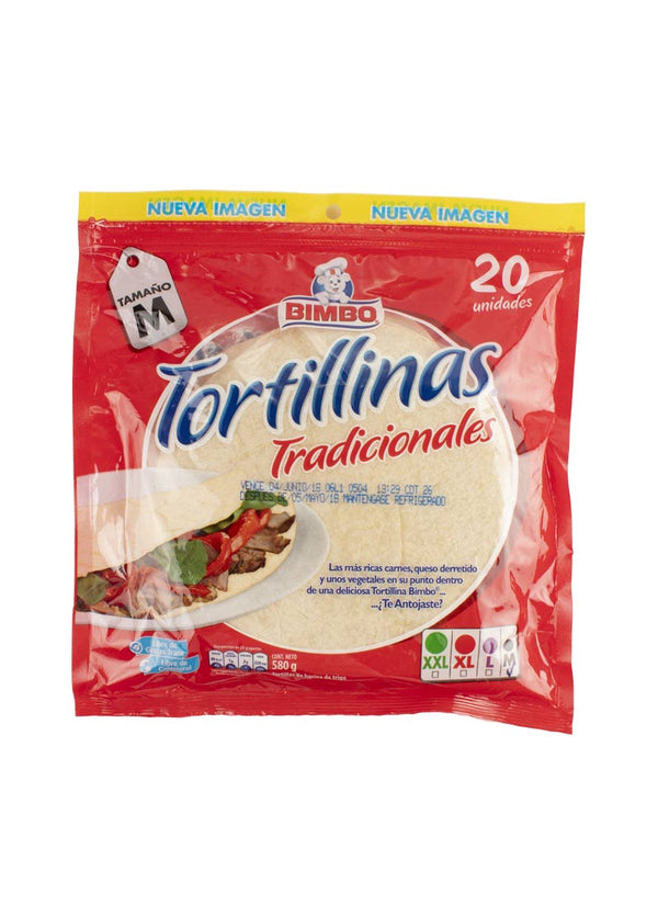 Tortilla Harina Pequeña 20 Uds x 580 Gr Bimbo