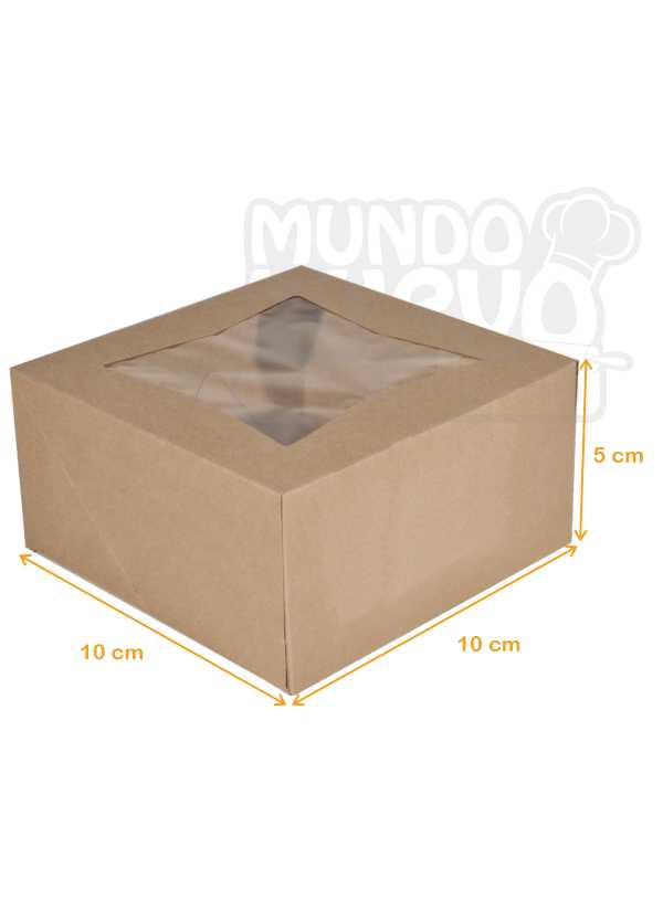 Caja de Cartón Kraft Ventana 10 x 10 x 5 cm