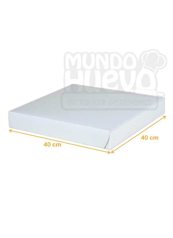 Caja de Cartón para Pizza 40 X 40 X 3 Blanca