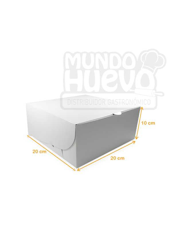 Caja de Cartón para Torta 20 x 20 x 10 Blanca/Kraft