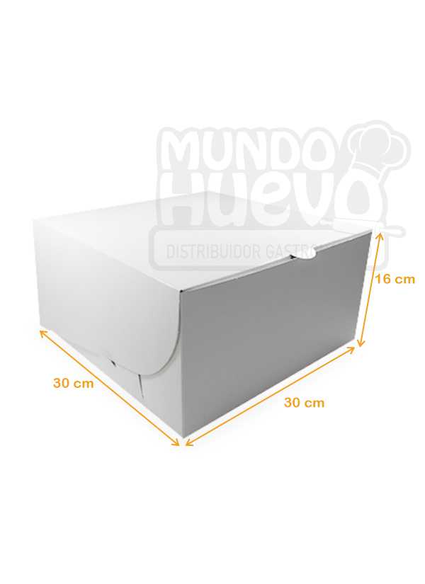 Caja de Cartón Torta 30 X 30 X 16 Blanca