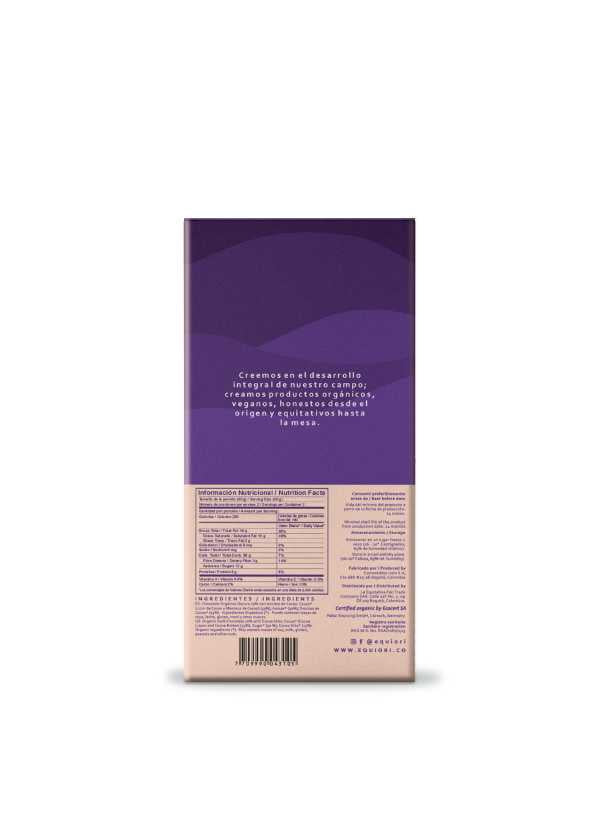 Barra Chocolate Orgánico 70% Cacao + Nibs de Cacao x 80 Gr Equiori