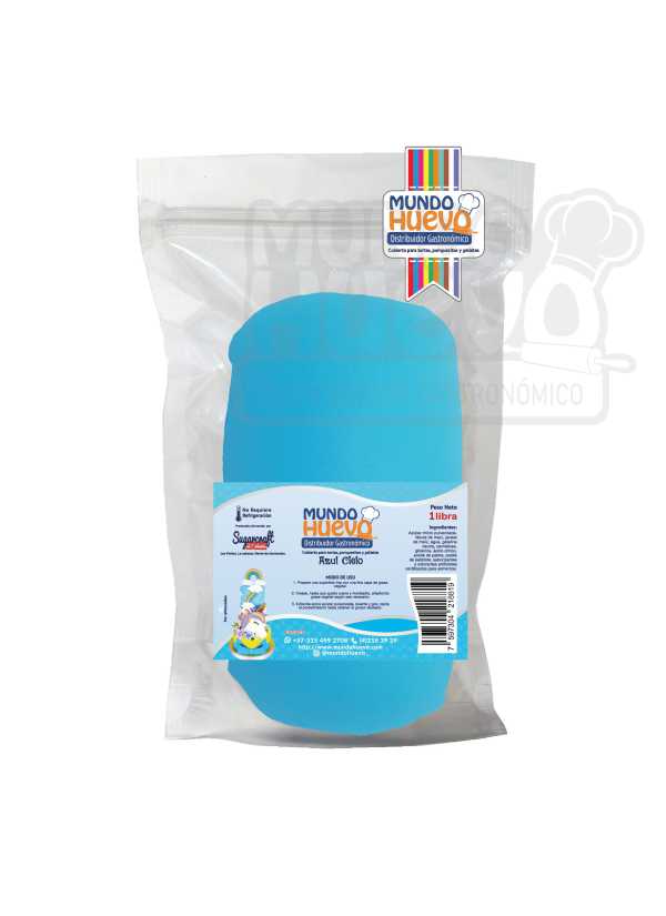 Fondant Azul Cielo Mundo Huevo x 500 Gr