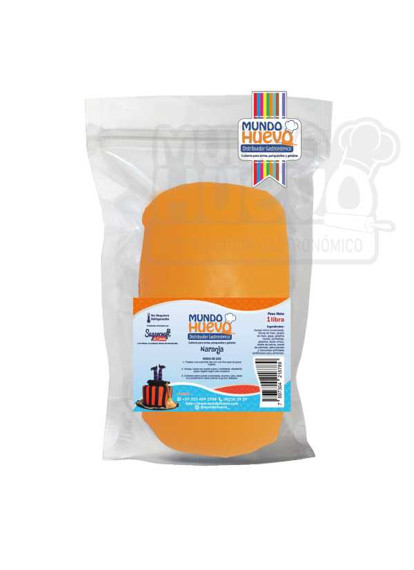 Fondant Naranja Mundo Huevo x 500 Gr