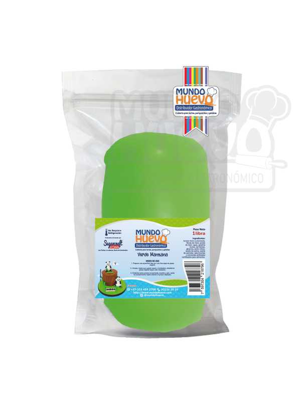 Fondant Verde Manzana Mundo Huevo x 500 Gr