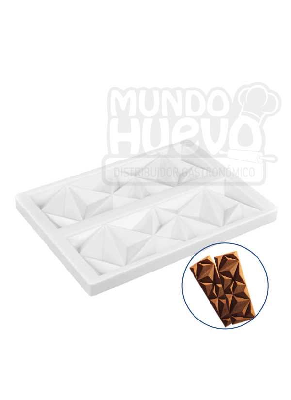 Molde de Silicona Chocolatina Geométrico X 2 Cavidades