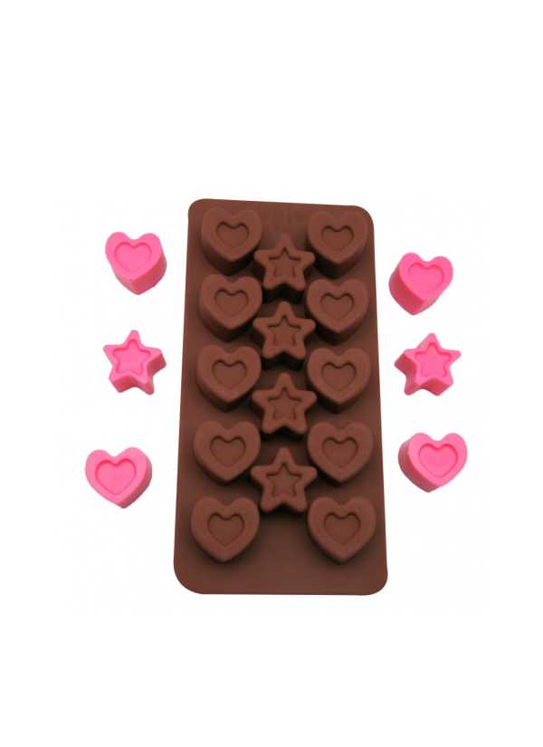 Molde de Silicona Choco Corazones / Estrella