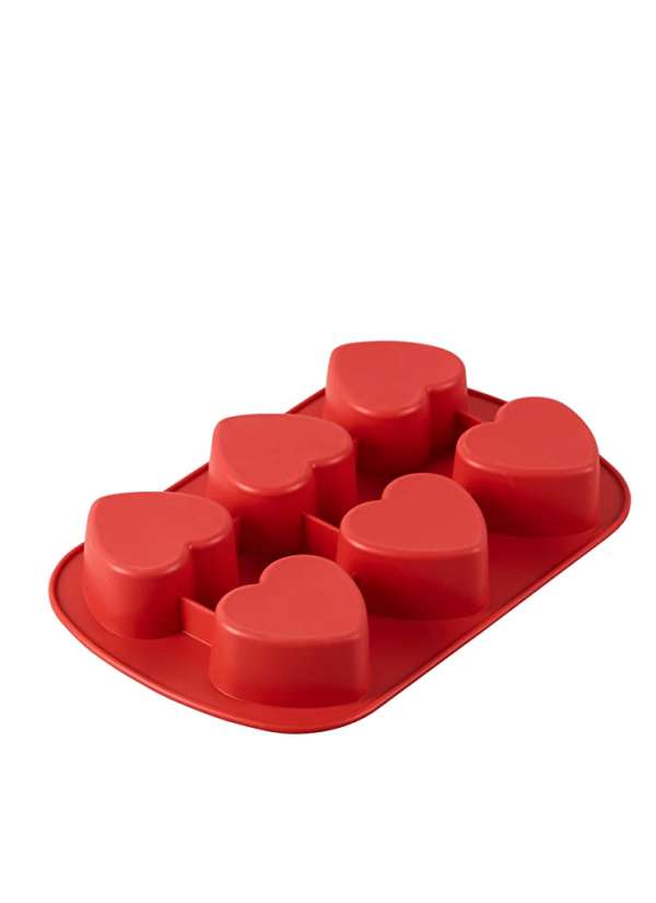 Molde de Silicona Corazones X 6 Cavidades Wilton