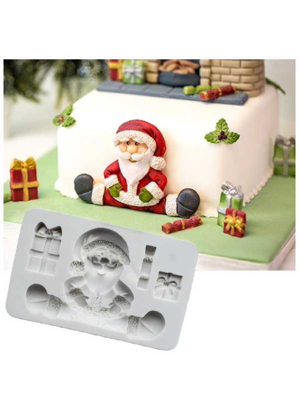 Molde de Silicona Navidad Papa Noel X 4 Cavidades