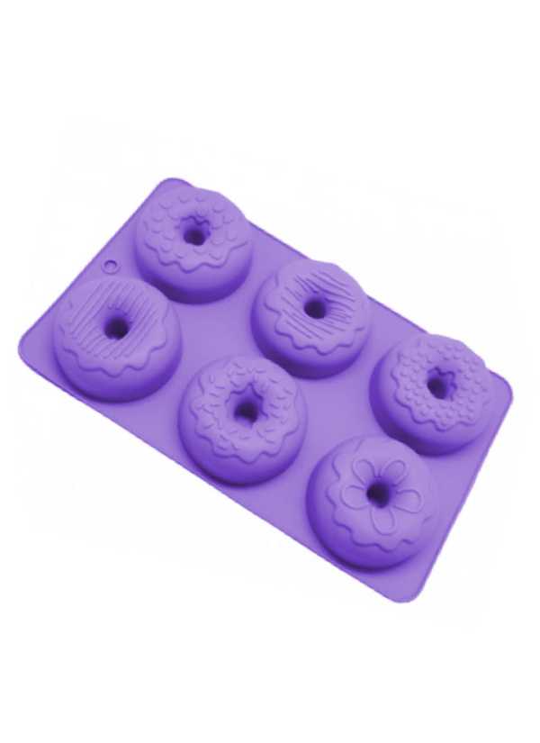 Molde Silicona X 6 Donas Donuts 6,5 Cm Alta Temperatura