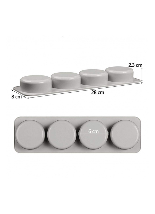 La Casa del Artesano-Molde de silicona para jabones muffin reposteria de  17x28cms modelo redondo de 5x3.5cms x6